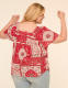 Swing Flutter-Sleeve Square-Neck Blouse - thumbnail 2