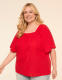 Short-Sleeve Square-Neck Eyelet Top - thumbnail 5