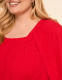 Short-Sleeve Square-Neck Eyelet Top - thumbnail 8