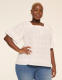 Short-Sleeve Square-Neck Eyelet Top - thumbnail 1