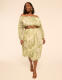 Long-Sleeve Off-The-Shoulder Midi Dress - thumbnail 1