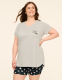 Comfy Cotton V-Neck Tunic Tee & Bike Short PJ Set - thumbnail 5