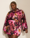 Printed Stretch Satin Robe - thumbnail 4