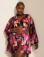 Printed Stretch Satin Robe - thumbnail 6