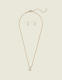 Clear Imitation Stone Necklace & Earring Set - thumbnail 1