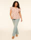 Flutter-Sleeve Scoop-Neck Popover Blouse - thumbnail 10