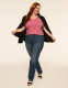 Short-Sleeve V-Neck Side-Ruched Tee - thumbnail 3