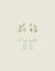 Abstract Goldtone & Pearlized Earring 6-Pack - thumbnail 1