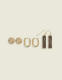 Goldtone & Faux-Leather Earring 3-Pack - thumbnail 1