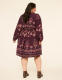 Long-Sleeve Tie-Waist Short Dress - thumbnail 2