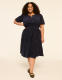 Puff-Sleeve Tiered Corduroy Dress - thumbnail 1