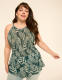 Mesh Halter-Neck Smocked Peplum Top - thumbnail 10