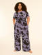 Boatneck Tie-Waist Jersey Jumpsuit - thumbnail 7