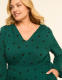 Long-Sleeve V-Neck Smocked-Waist Jumpsuit - thumbnail 3