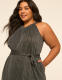 Metallic High-Neck Tie-Waist Maxi Dress - thumbnail 3