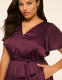 Satin Flutter-Sleeve Tie-Waist Maxi Dress - thumbnail 6