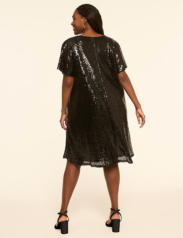 FLUTTER VNECK SEQUIN SHORT DRESS 11