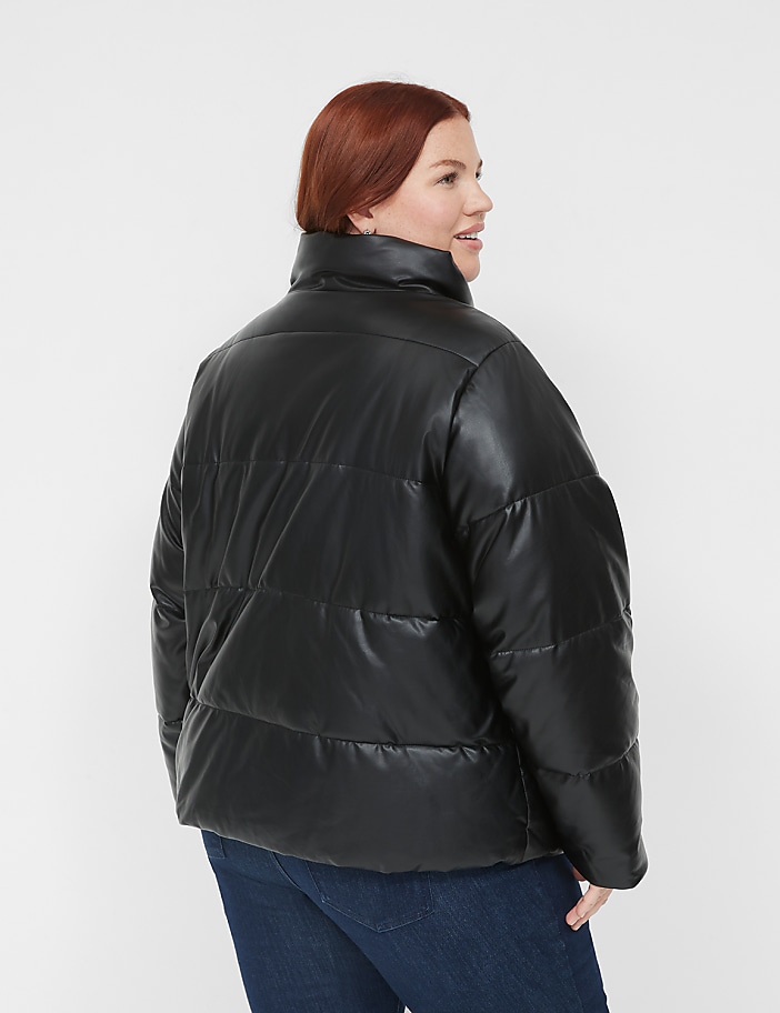 Faux-Leather Puffer