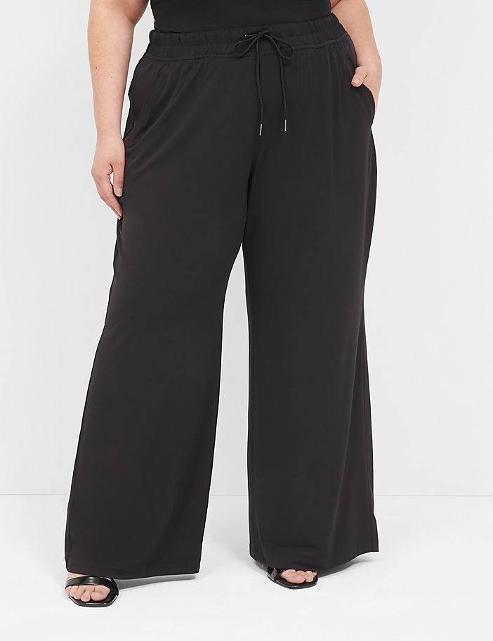 Matte Jersey Pull-On Wide Leg Pant