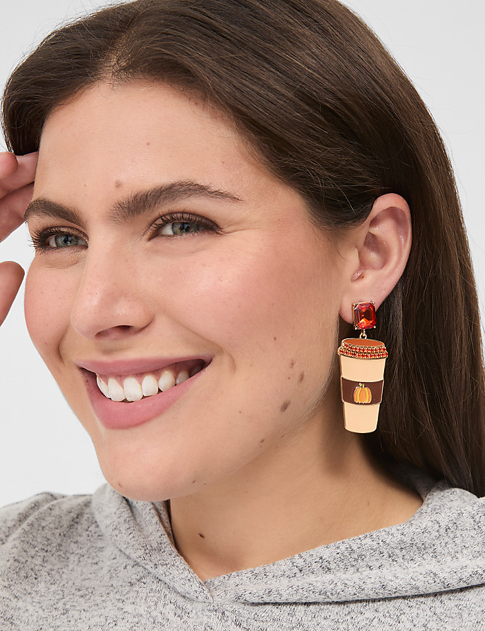 Fall Whimsy Pumpkin Spice Coffee Earrings