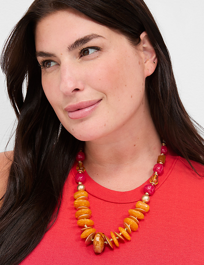 Autumn Sunset Beaded Statement Necklace