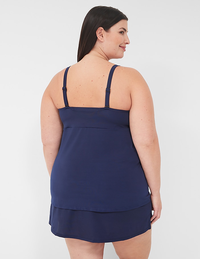 Underwire Knot-Front Tankini Top