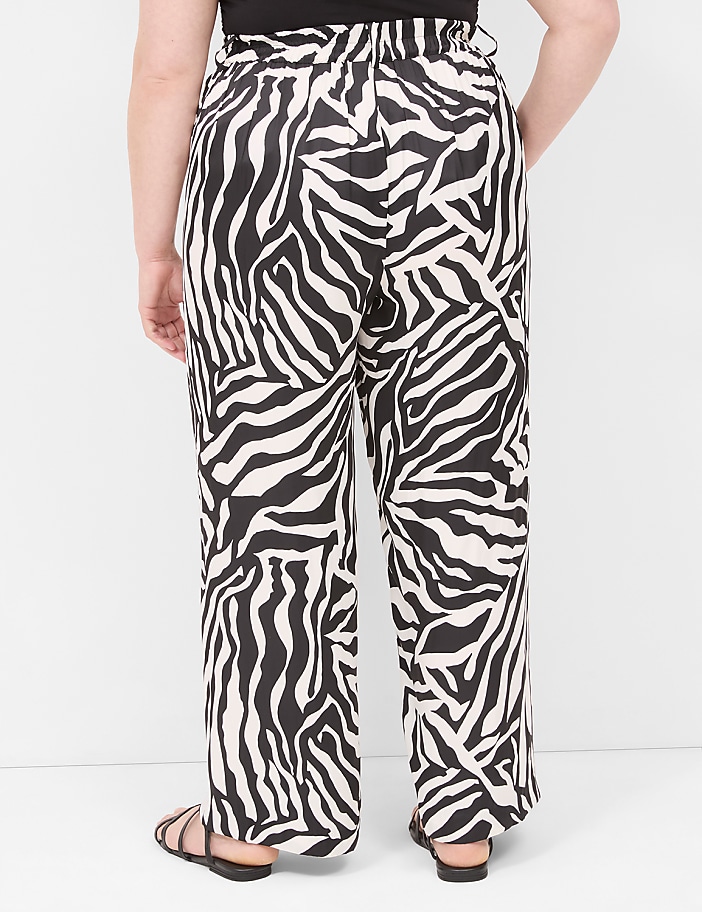 Pull-On Satin Wide Leg Pant