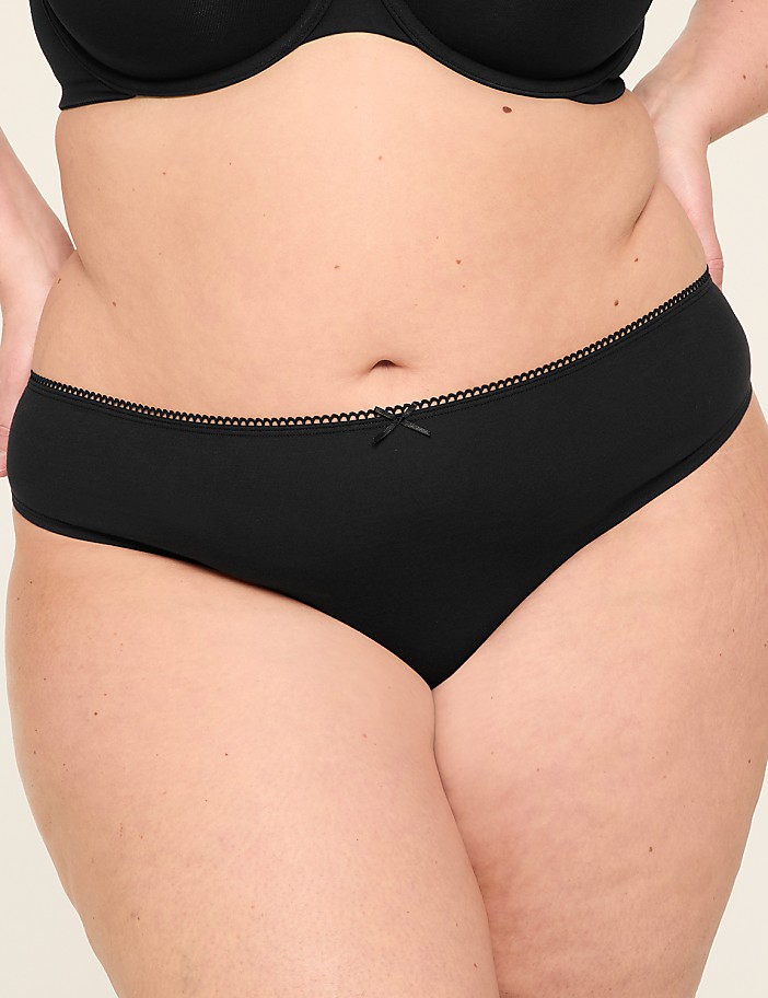 Cotton Thong Panty With Lace Back
