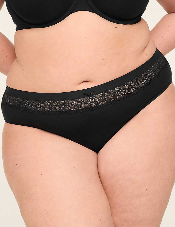 Cotton Hipster Panty With Lace Waist
