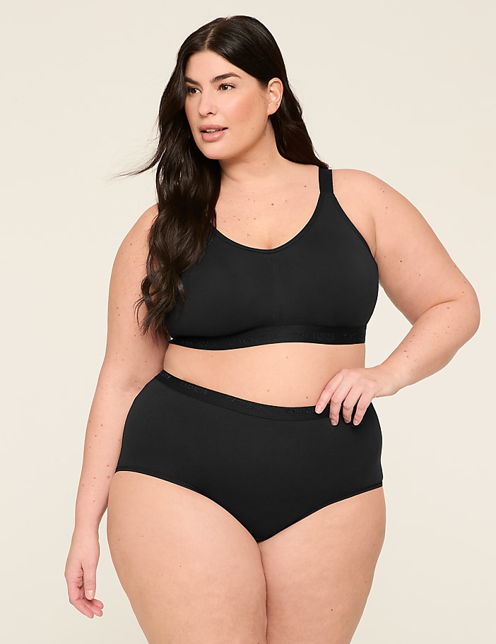 Cotton Scoop-Neck Unlined No-Wire Bra