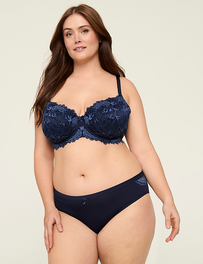 Unlined Balconette Bra with Lace