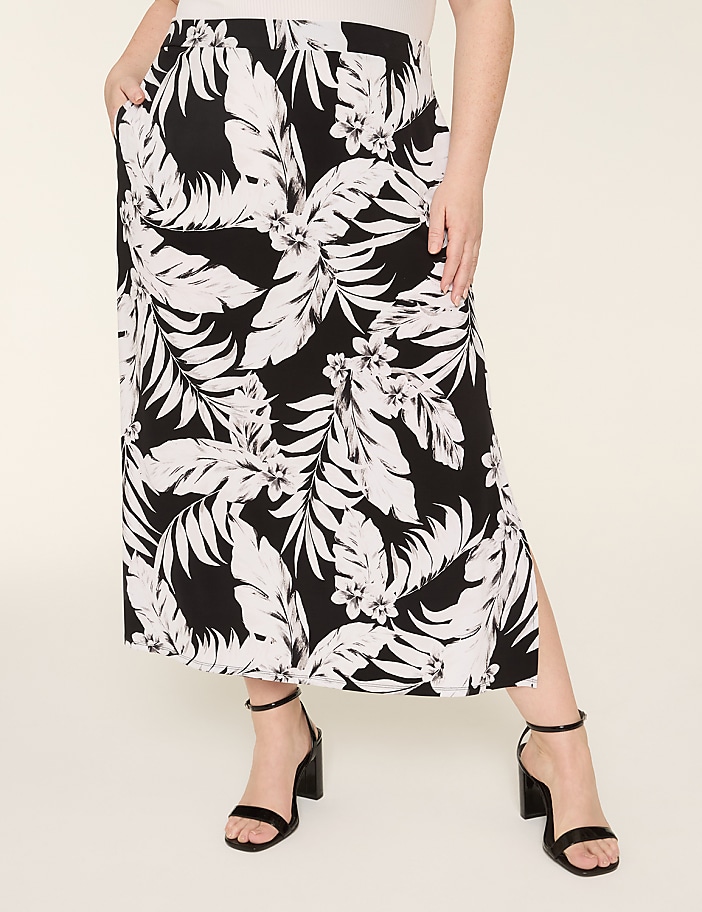 Matte Jersey Side-Slit Maxi Skirt