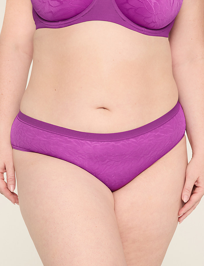 No-Show Hipster Panty With Textured Lace