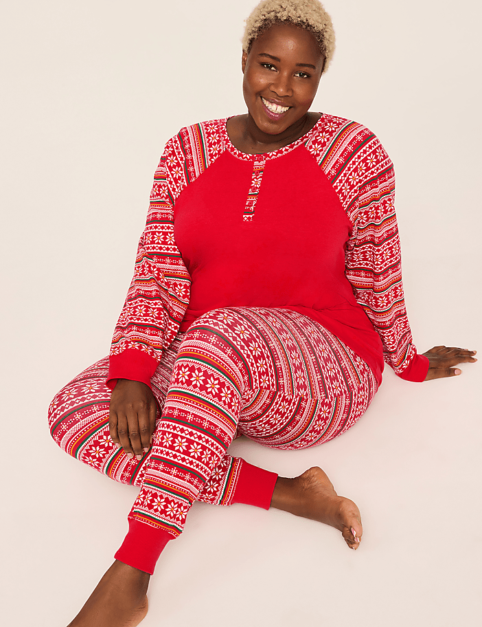 Comfy Cotton Tunic Henley & Legging PJ Set
