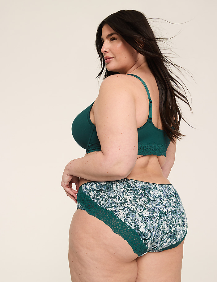 Cotton Hipster Panty with Lace-Trimmed Back