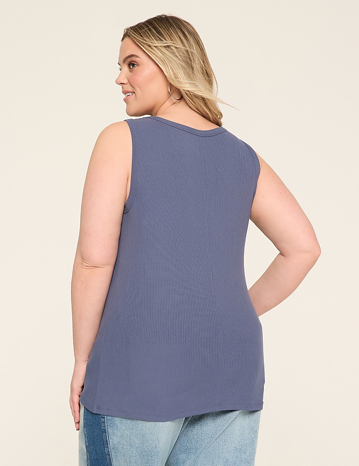 High-Neck Rib Tank