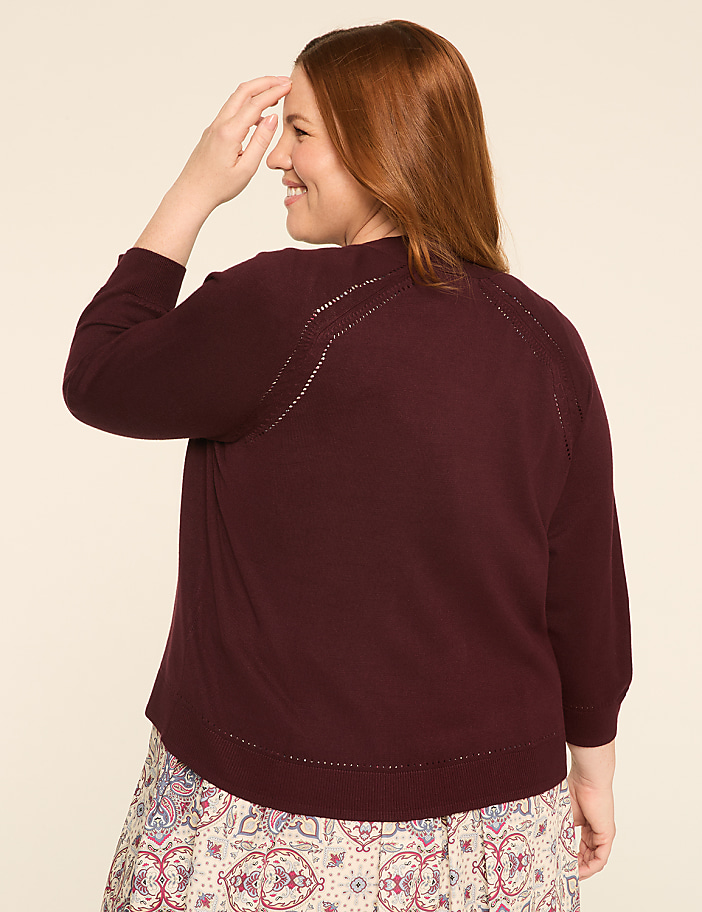 3/4-Sleeve Open-Front Shrug