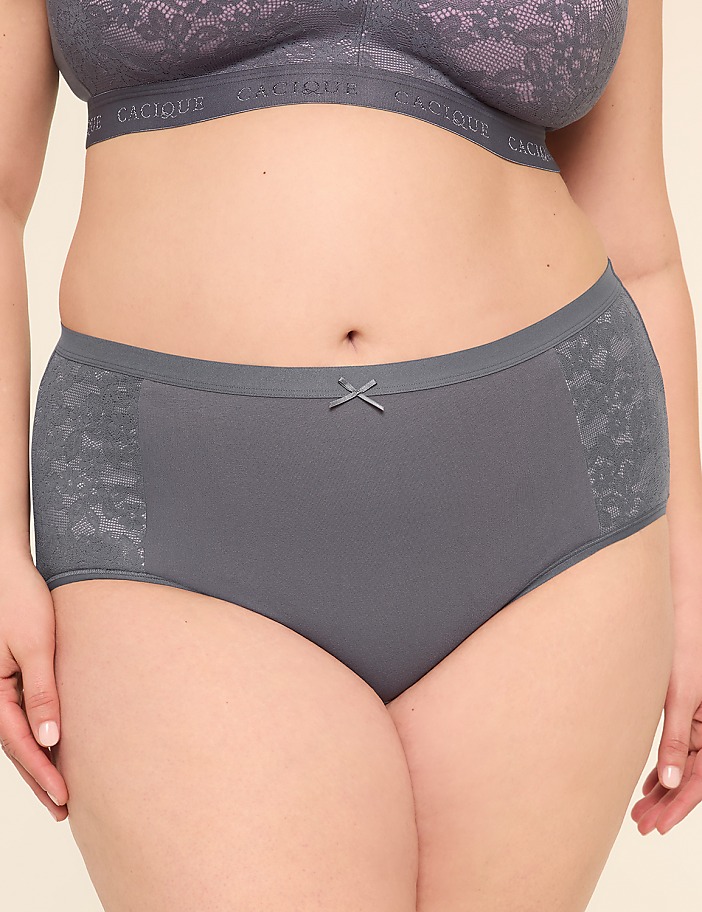 Cotton Full Brief Panty With Lace Trim