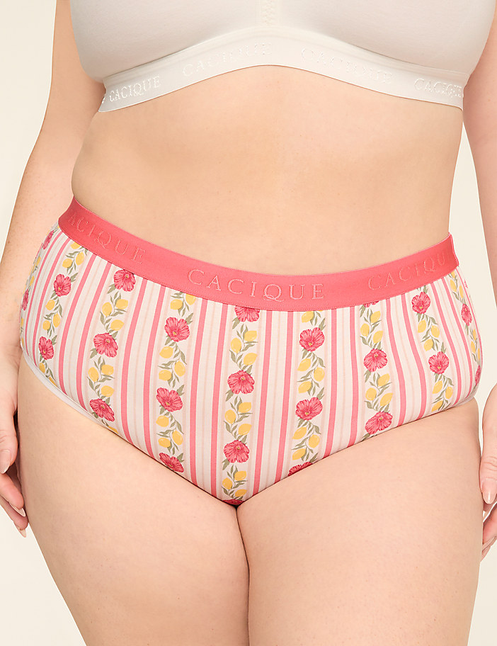 Cotton High-Leg Brief Panty With Wide Waistband