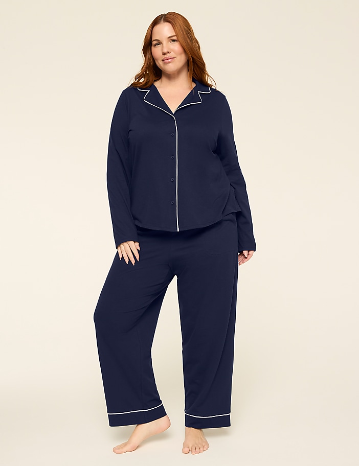 Comfy Cotton Notch-Neck Top & Pant PJ Set