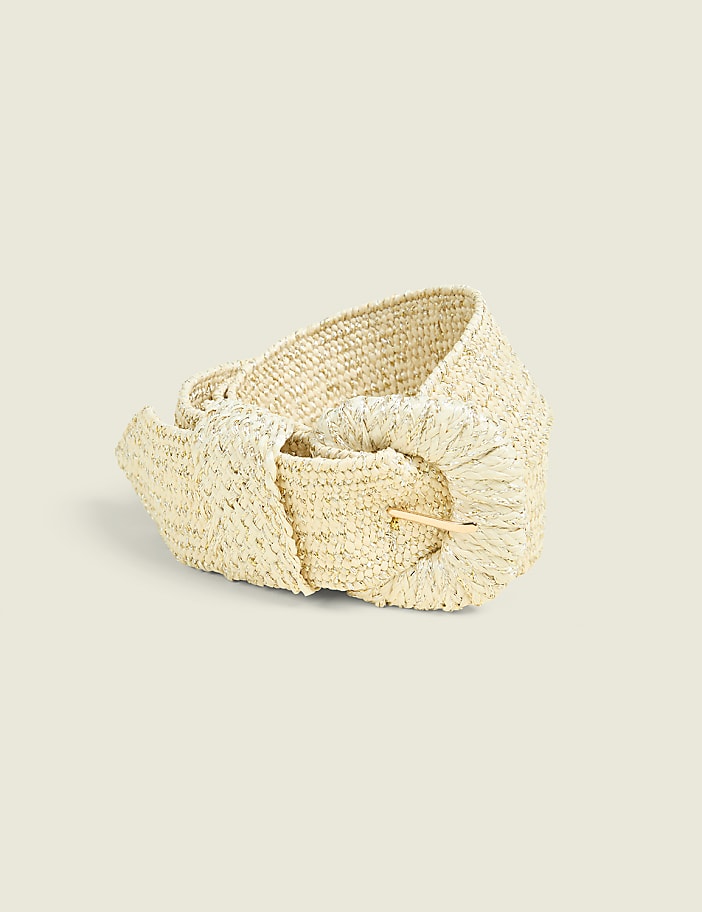 Multi-Wear Goldtone Raffia Belt