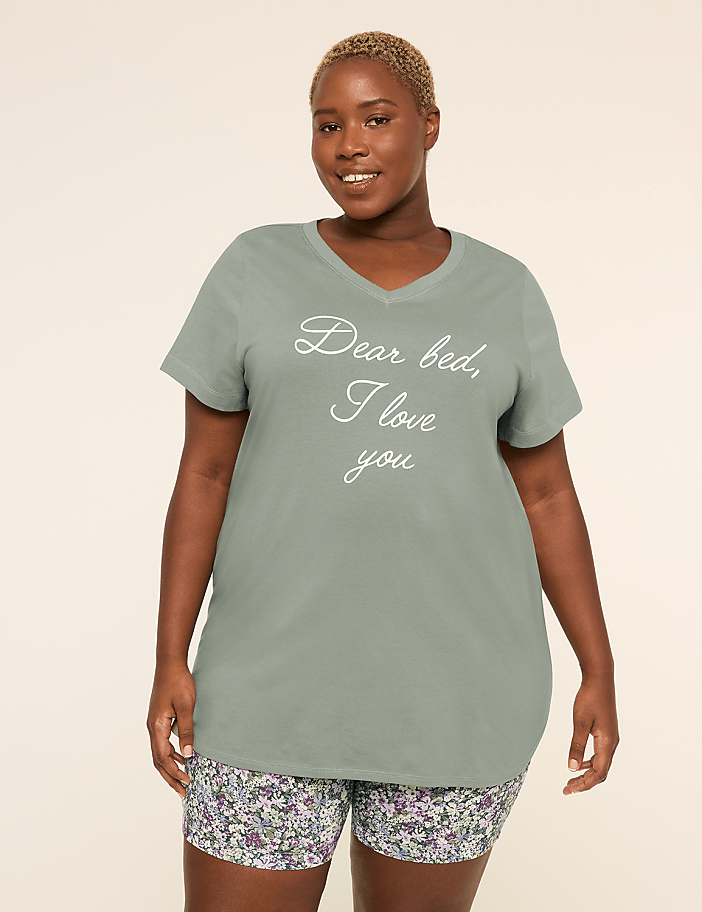 Comfy Cotton Tunic Tee & Bike Short PJ Set