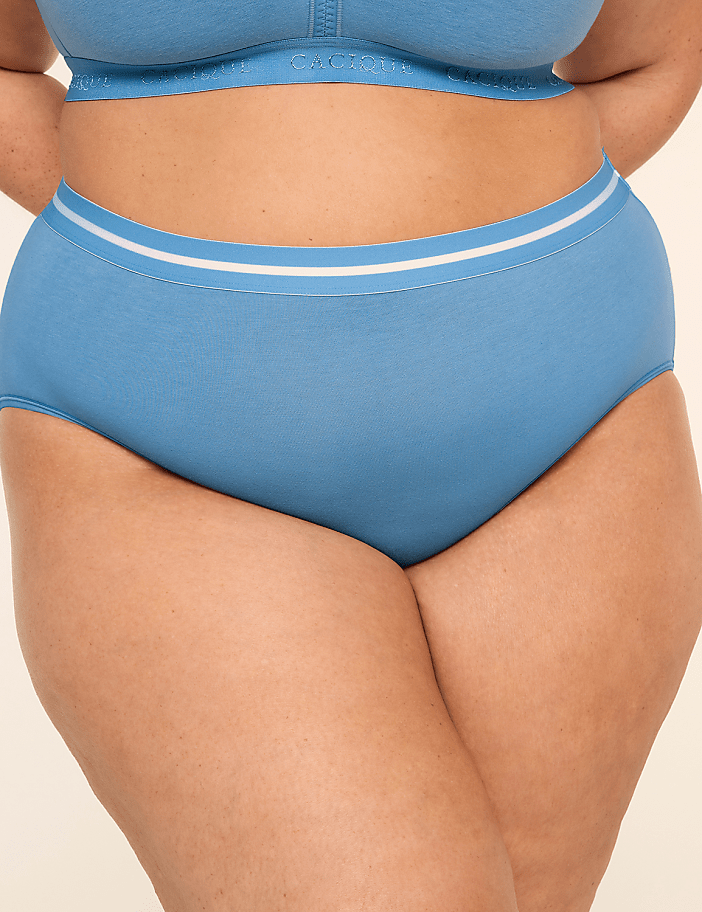 Cotton High-Leg Brief Panty With Wide Waistband