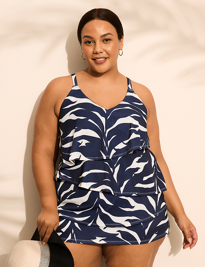No-Wire Three-Tier Tankini Top