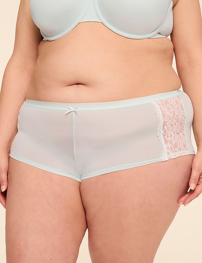 No-Show Lace-Trim Boyshort Panty