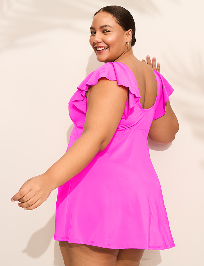 Flutter Sleeve No-Wire Swim Dress