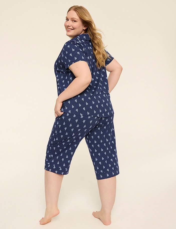 Comfy Cotton Notch-Neck Top & Crop Pant PJ Set