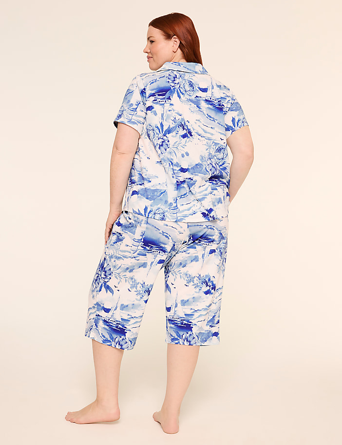 Comfy Cotton Notch-Neck Top & Crop Pant PJ Set