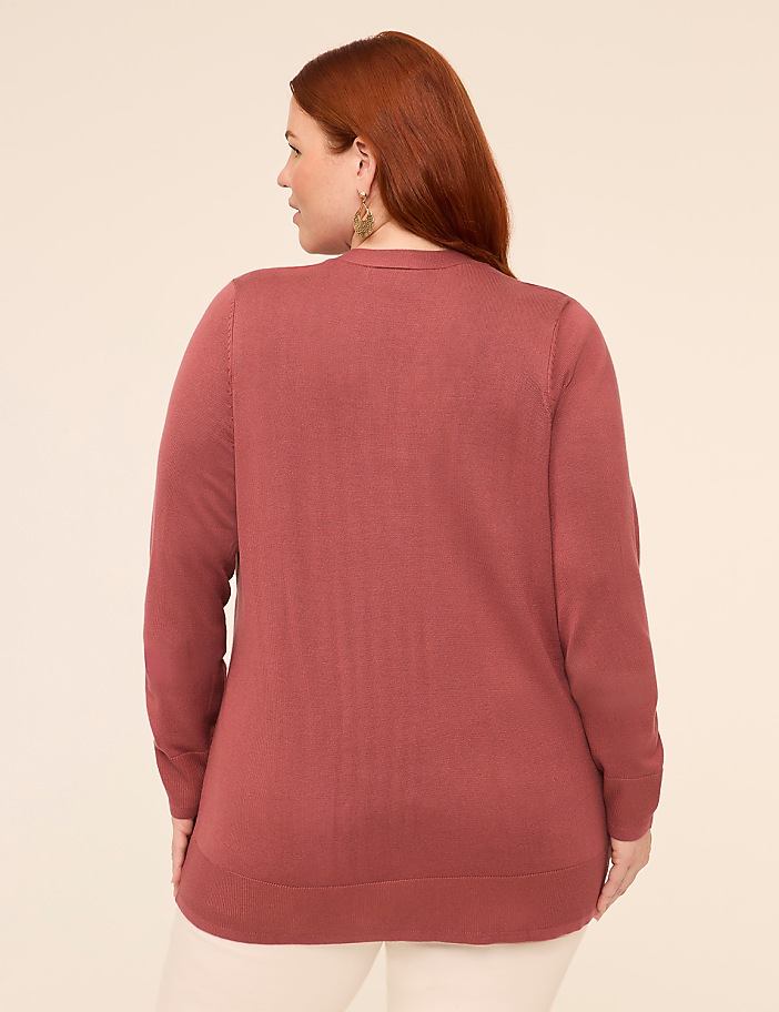 Modern Long-Sleeve Open-Front Cardigan