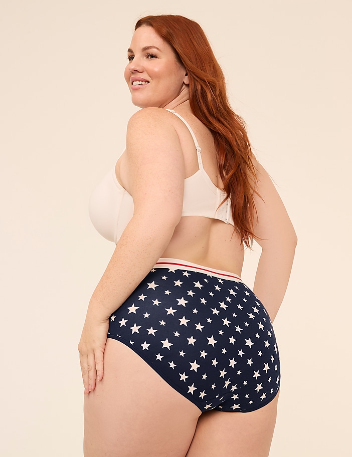 Cotton High-Leg Brief Panty With Wide Waistband